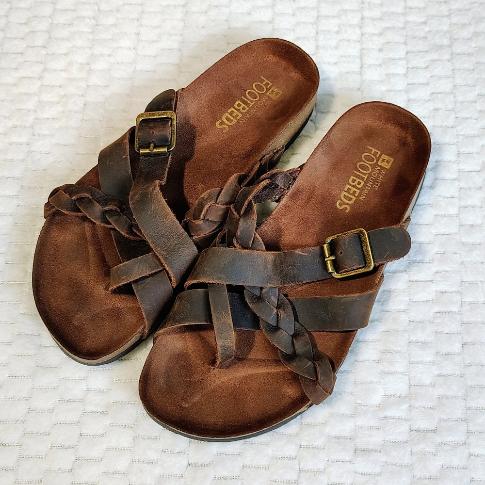 White Mountain Harrington Leather Footbeds Sandal